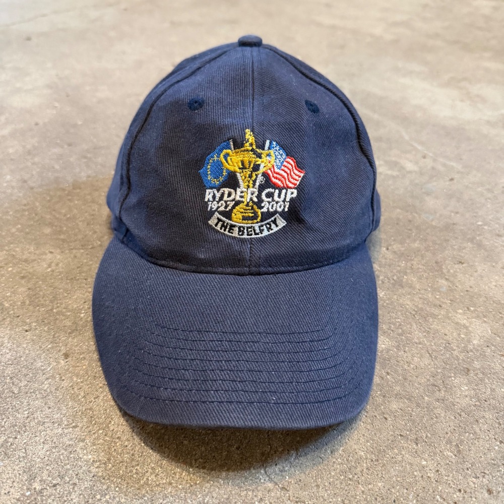 Ryder Cup Golf Hat Men OSFA Navy Blue 2001 The Belfry Embroidered Strapback Dad